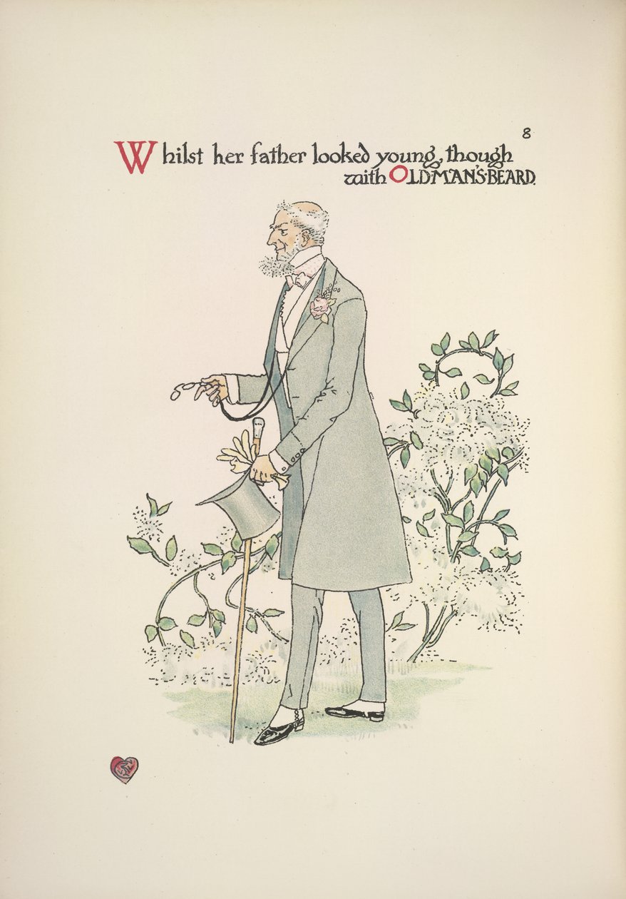O pai da noiva em vestido de manhã de Walter Crane