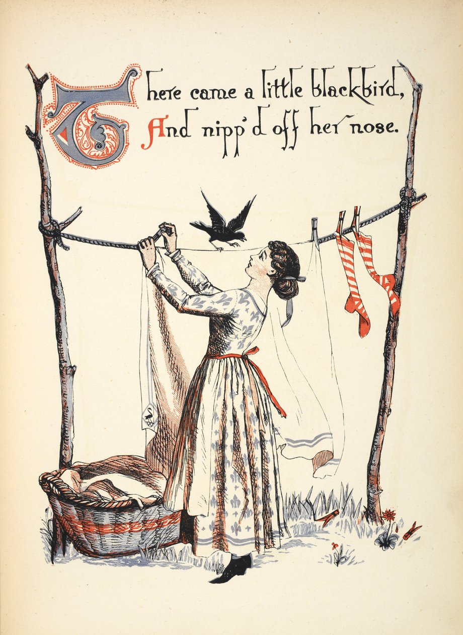 Chegou um pequeno melro, e cortou-lhe o nariz. de Walter Crane