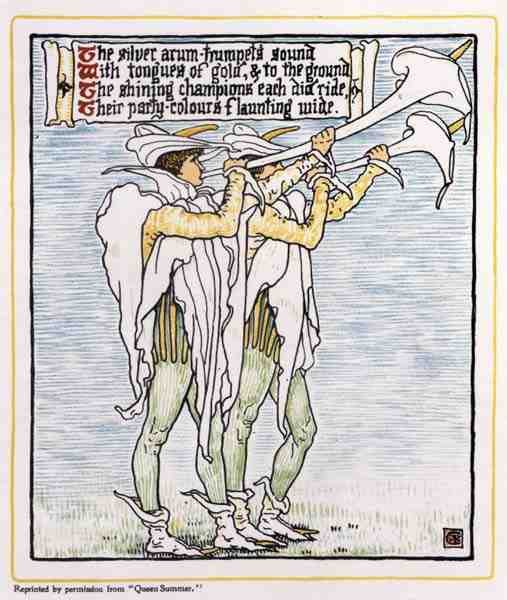 Trombeteiros com Lírios, da Rainha Verão de Walter Crane