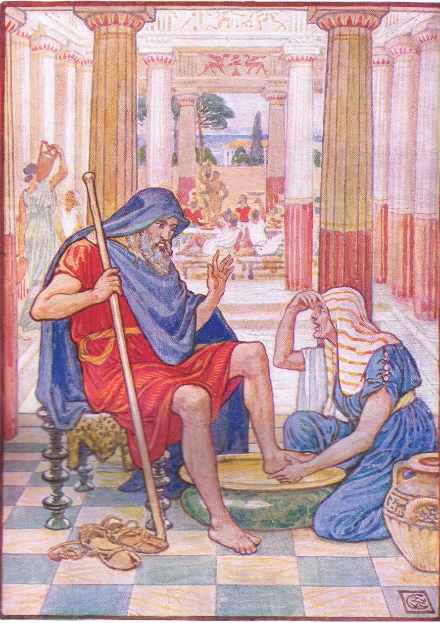 Sim, em verdade, tu és Ulisses, ilustração da História da Grécia, década de 1930 de Walter Crane