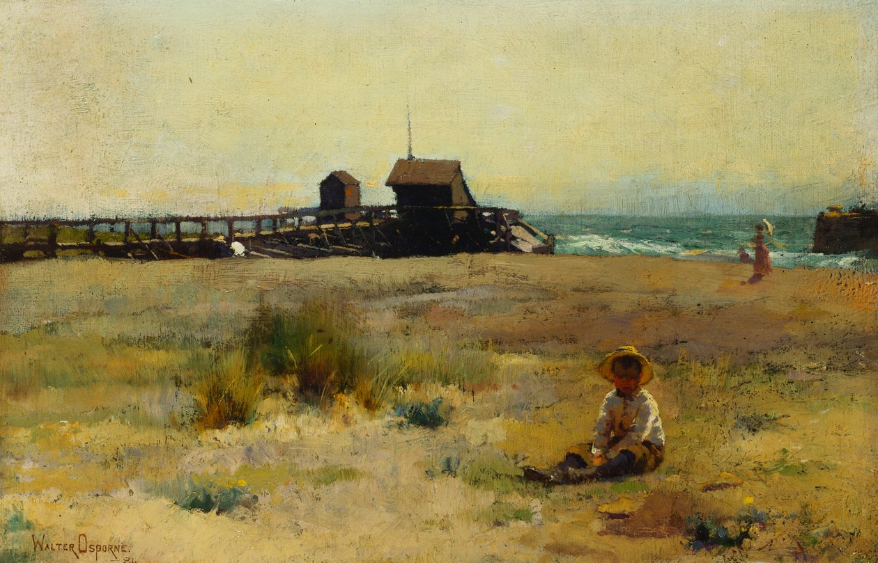 Menino na praia, 1884 de Walter Frederick Osborne