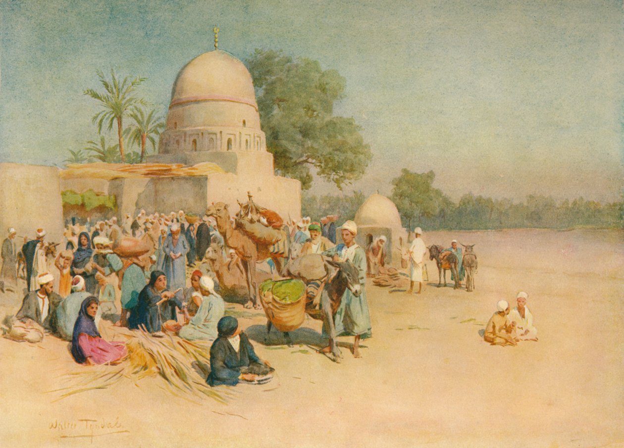 Um mercado à beira do deserto, c1905, 1912 de Walter Frederick Roofe Tyndale
