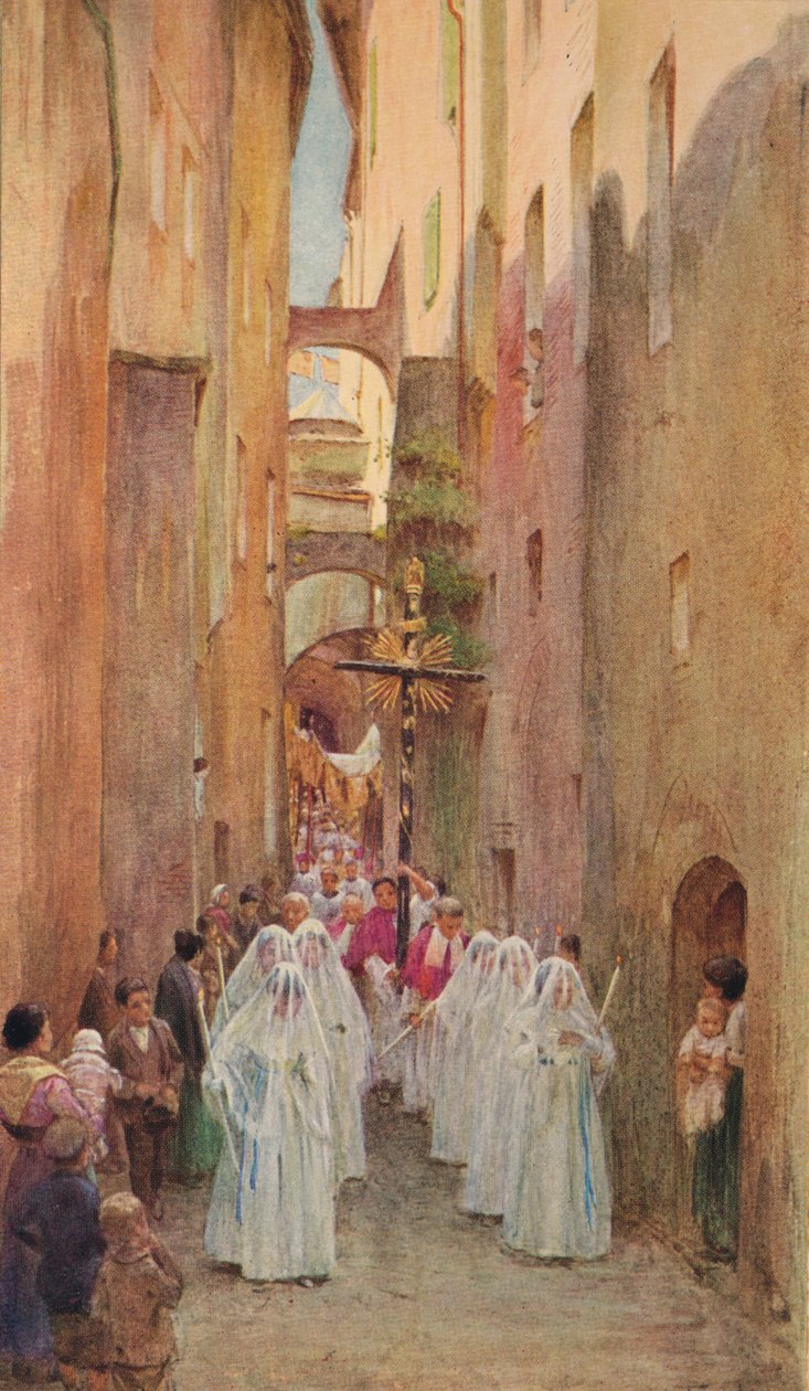 Procissão em San Remo, c1910, 1912 de Walter Frederick Roofe Tyndale