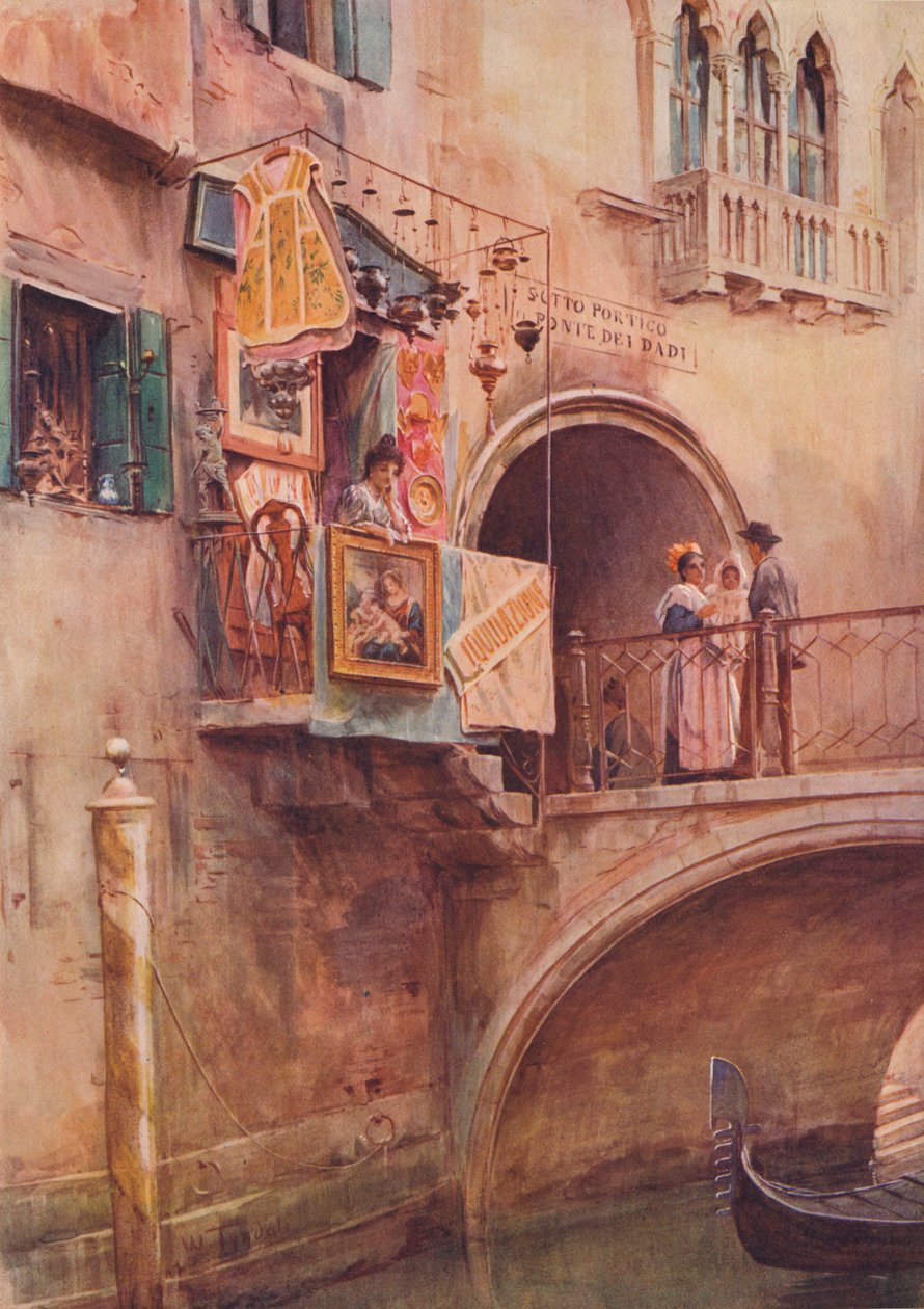 Uma loja de antiguidades, Veneza, c1900 1913 de Walter Frederick Roofe Tyndale