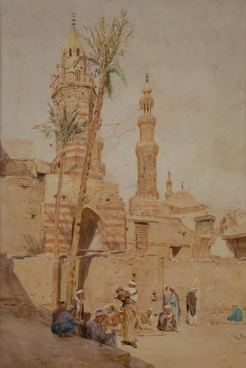 Uma Cena de Rua Árabe, Cairo (aguarela) de Walter Frederick Roofe Tyndale