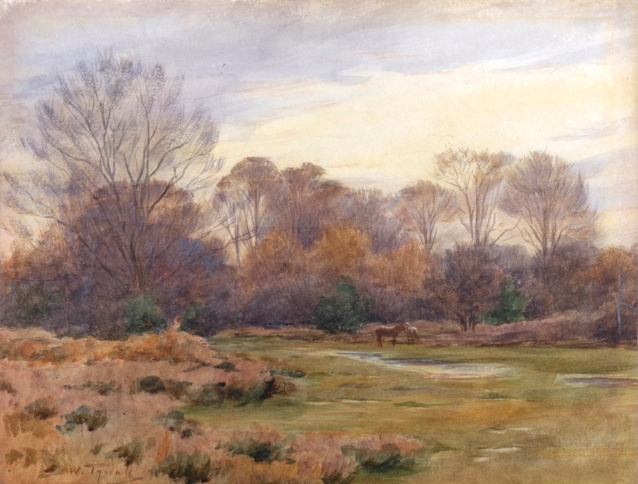 Na estrada de Christchurch (aguarela) de Walter Frederick Roofe Tyndale
