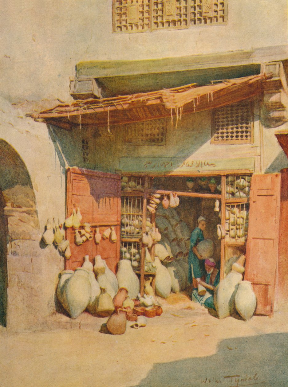 Bazar de cerâmica em uma vila do Nilo, c1905, 1912 de Walter Frederick Roofe Tyndale