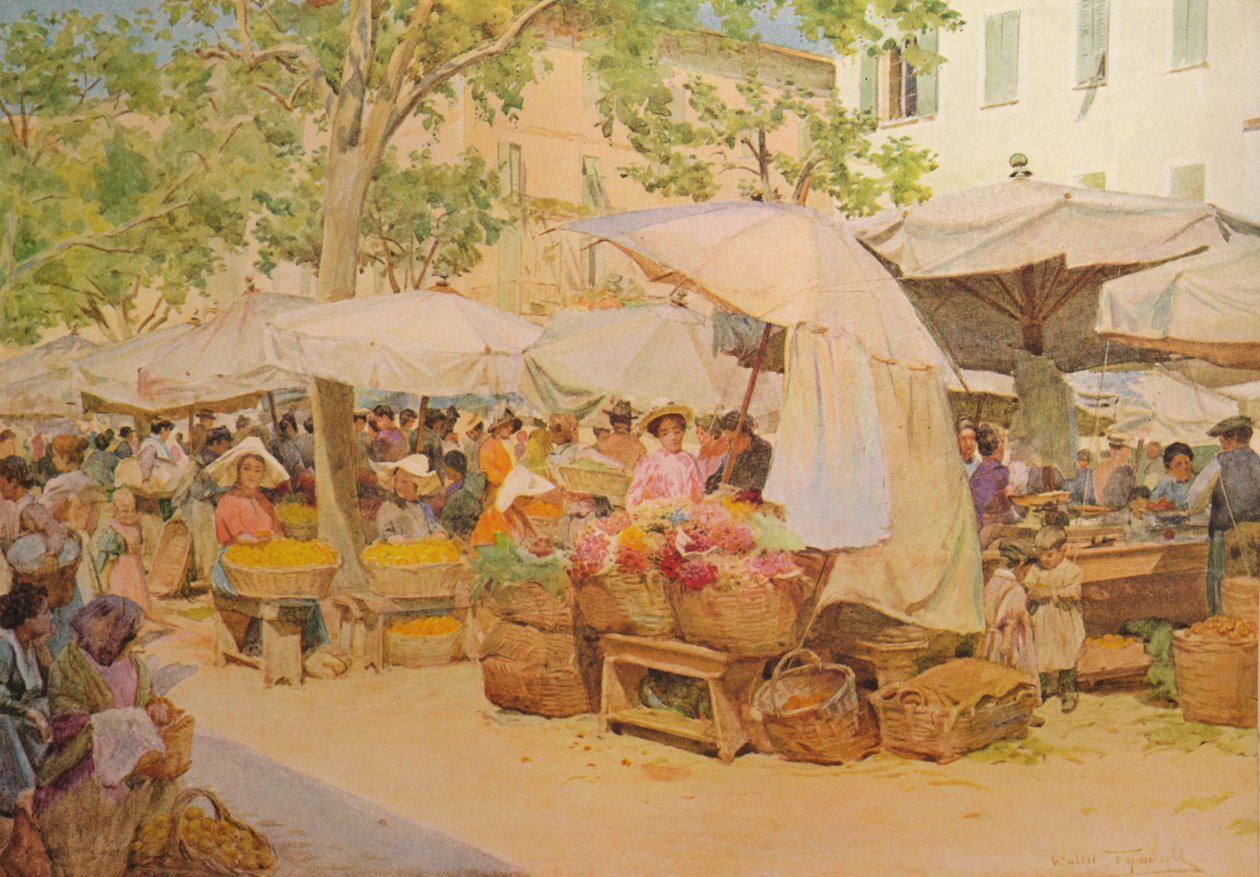O mercado em Nice, c1910, 1912 de Walter Frederick Roofe Tyndale