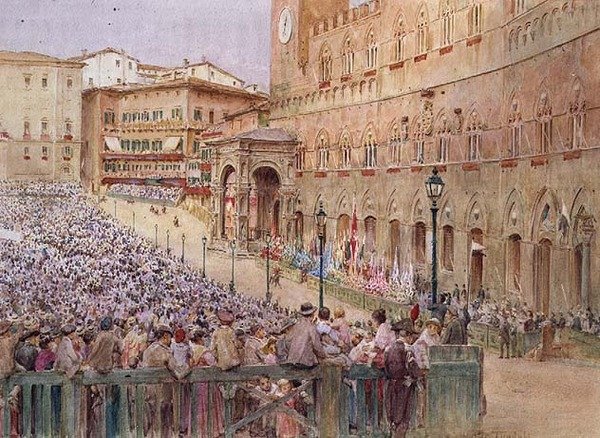 O Palio, Siena (aguarela) de Walter Frederick Roofe Tyndale