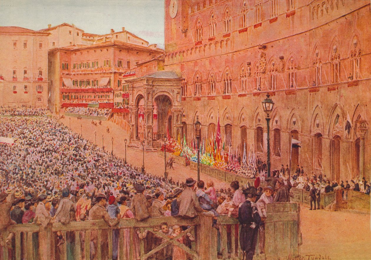 O Palio de Siena, c1900 1913 de Walter Frederick Roofe Tyndale