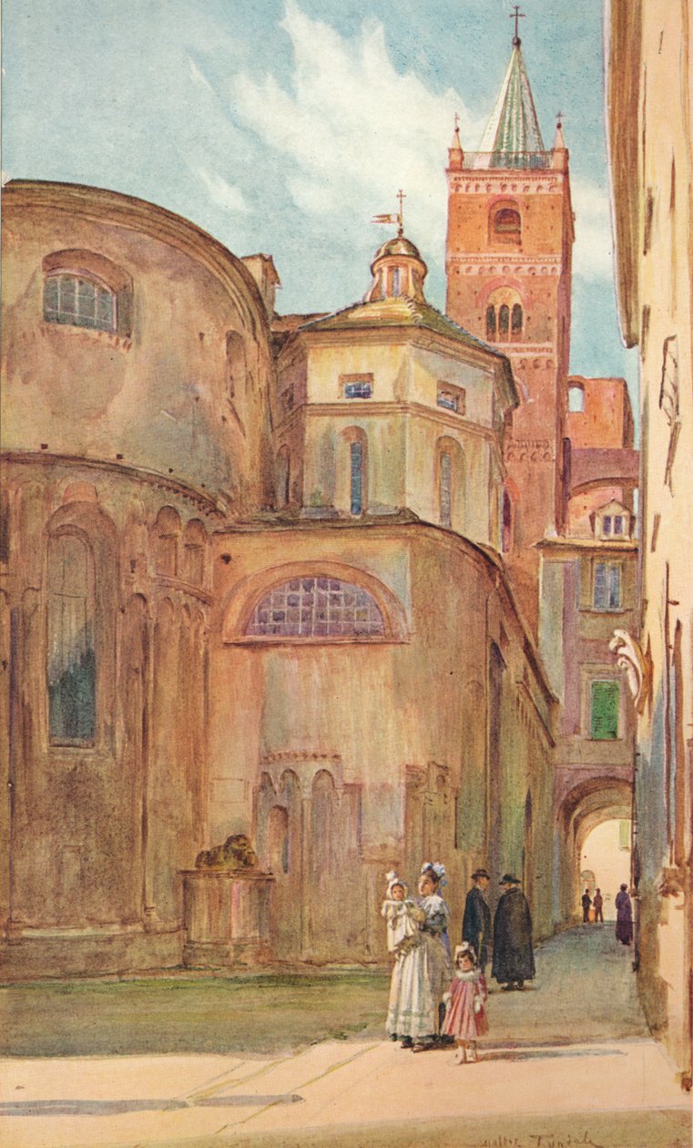A igreja românica em Albenga, c1910, 1912 de Walter Frederick Roofe Tyndale