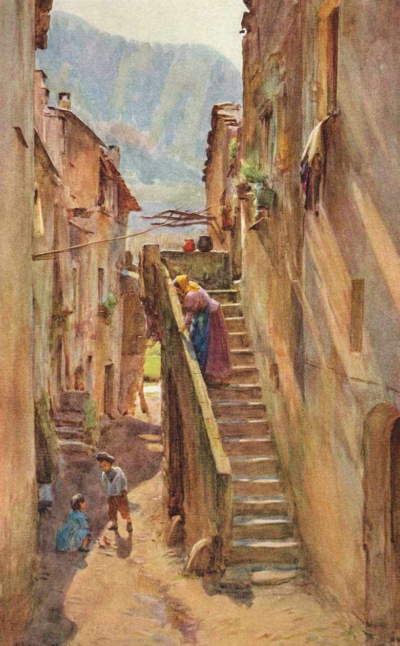Vicolo del Ponte, Villa Nova de Albenga, c1910, 1912 de Walter Frederick Roofe Tyndale
