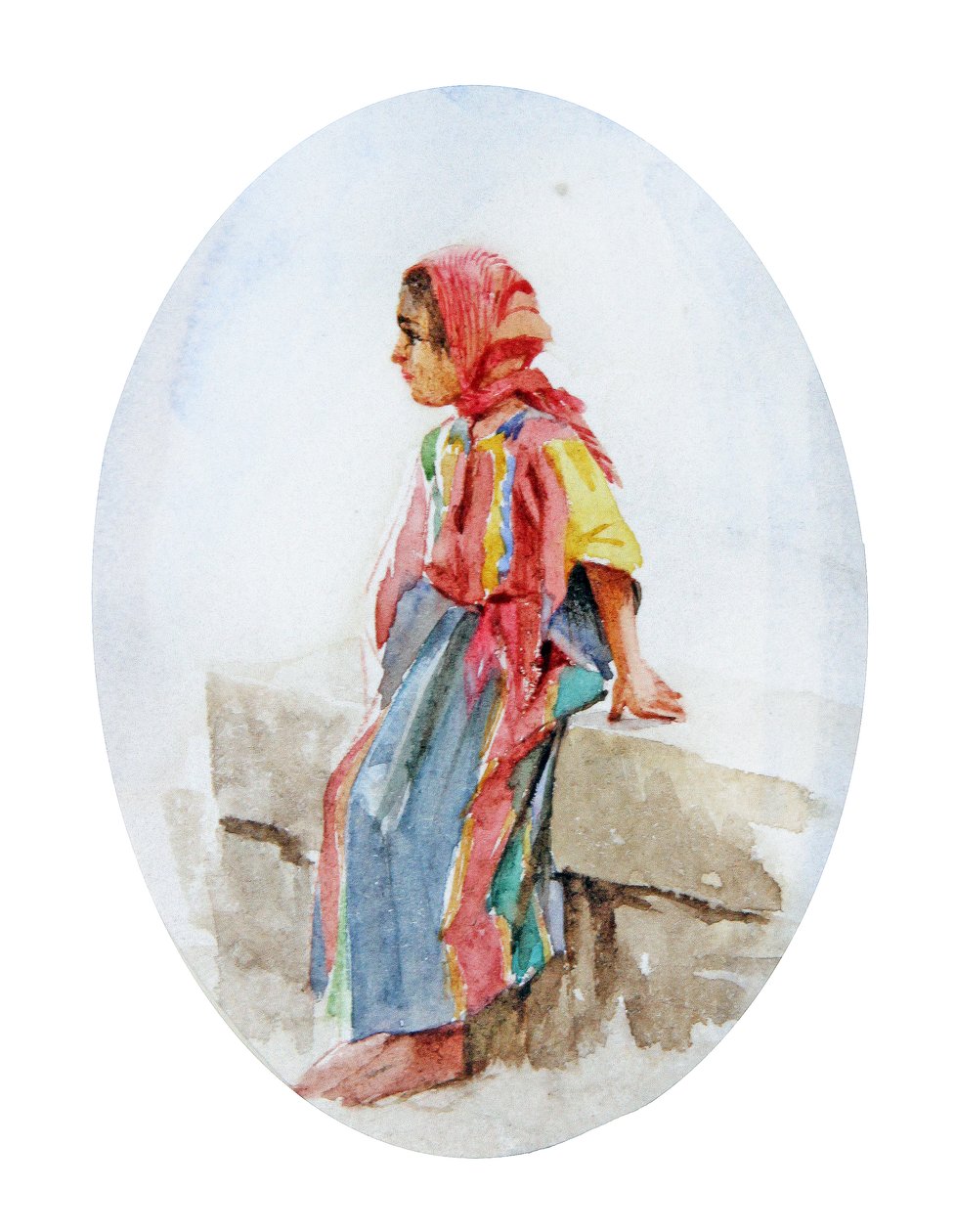 Jovem rapariga árabe (aguarela) de Walter Frederick Roofe Tyndale
