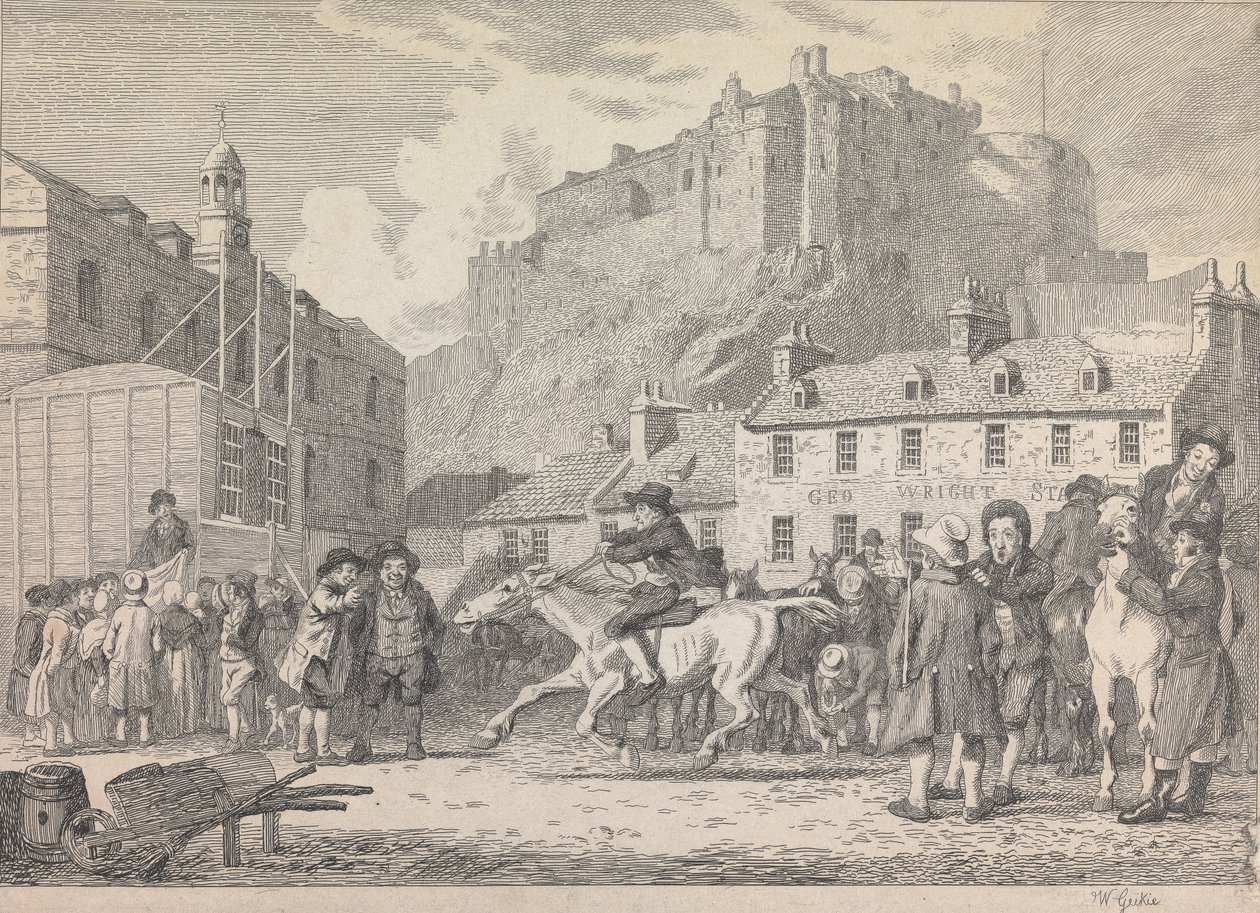 Edinburgh Castle and Horse Fair de Walter Geikie