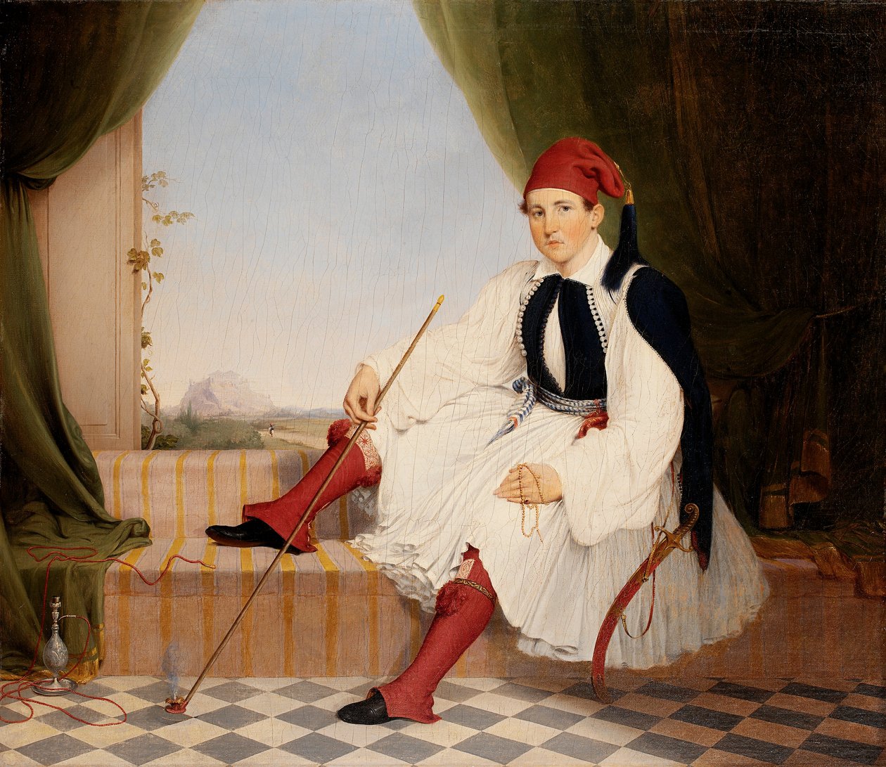 Retrato de John B. Carmac, em traje de Evzone grego de Walter Gould