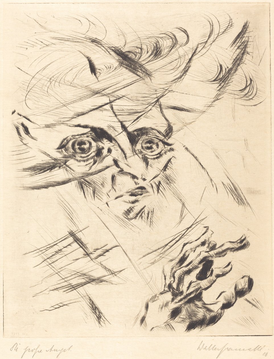 Die Grosse Angst The Great Anxiety, 1918. de Walter Gramatte