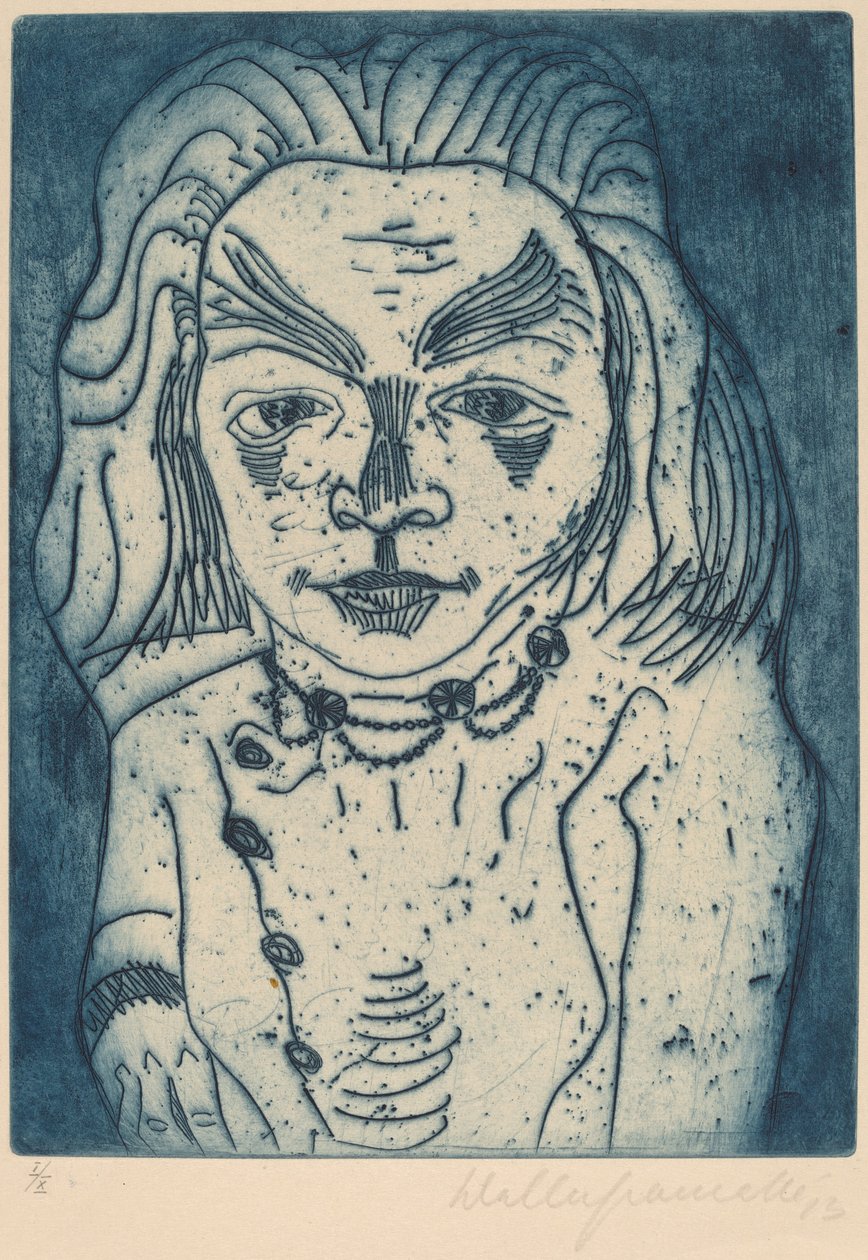 Mulher com um colar, 1923. de Walter Gramatte
