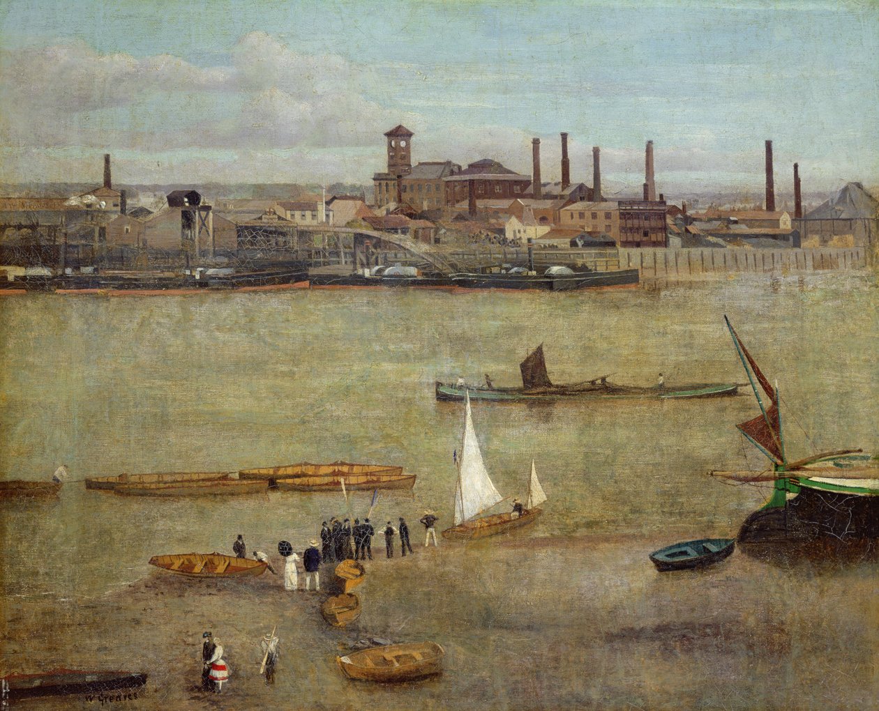 The Plumbago Factory, Battersea (óleo sobre tela) de Walter Greaves