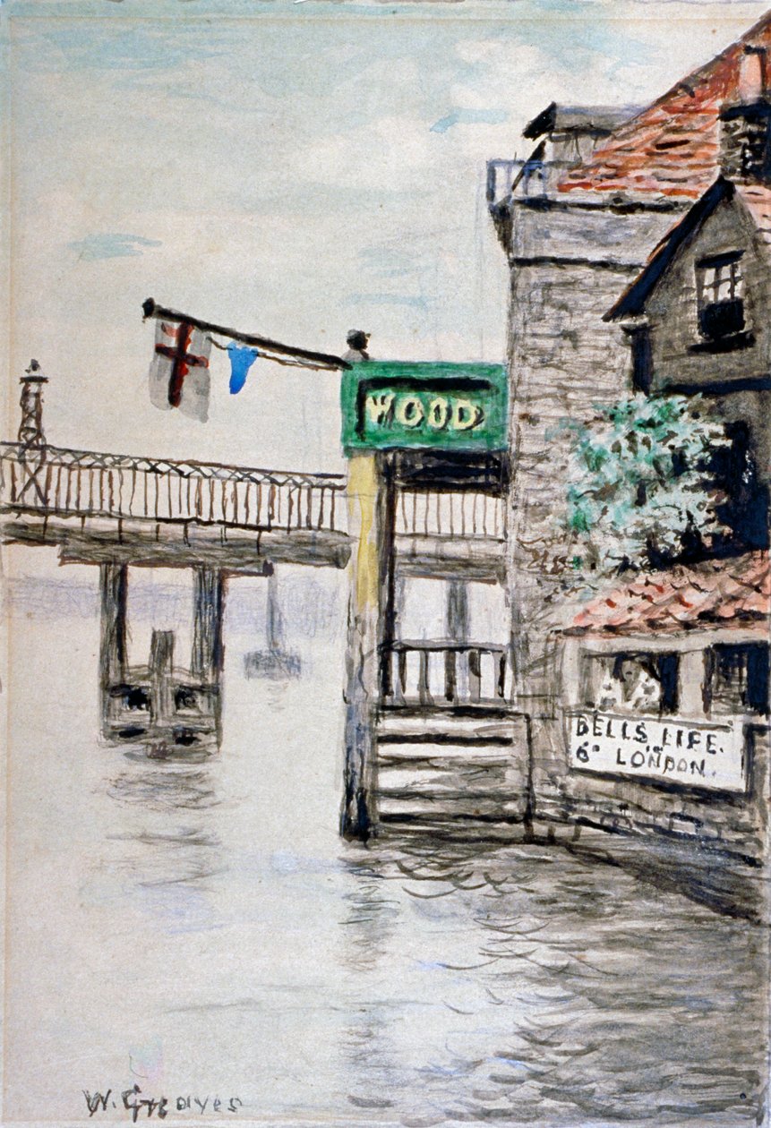 Vista do Adam and Eve Inn, Chelsea, Londres, c1900. de Walter Greaves