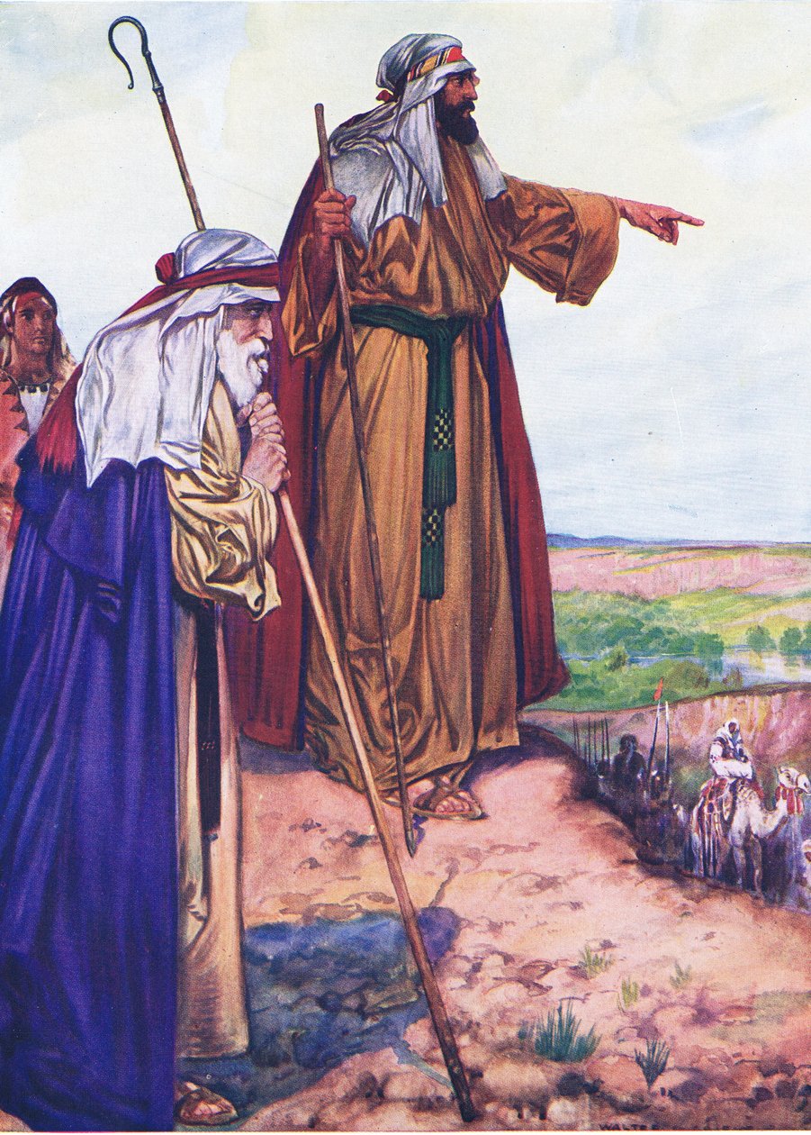 Muitas escolhas, de The Bible Picture Book publicado por Thomas Nelson, c.1950 de Walter Grieve