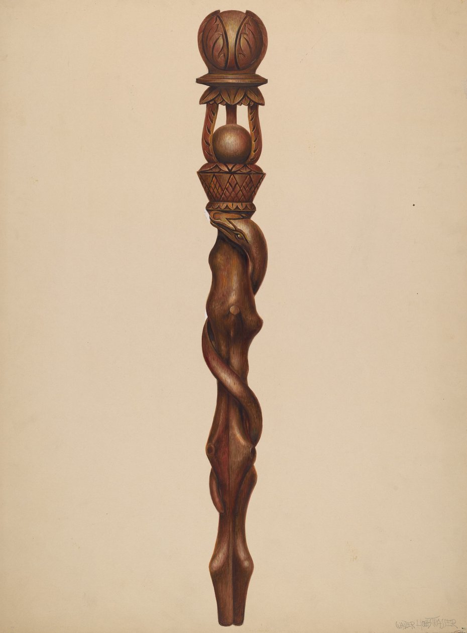 Ceptro Lenhador Esculpido, c. 1938. de Walter Hochstrasser
