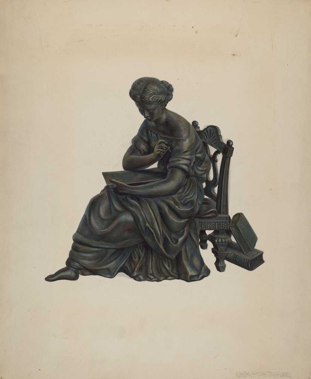 Decoração do Relógio de Estátua, c. 1939. de Walter Hochstrasser