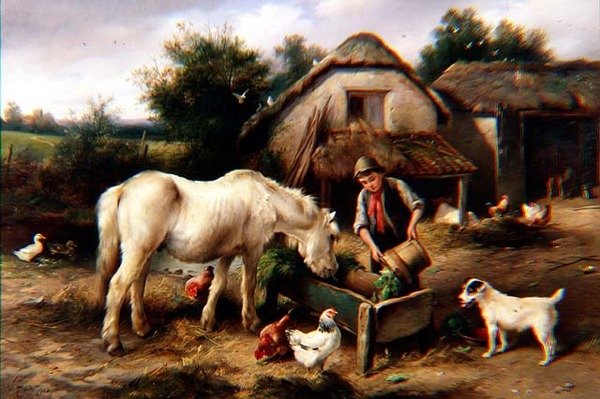 Um Pátio da Fazenda Devonshire de Walter Hunt