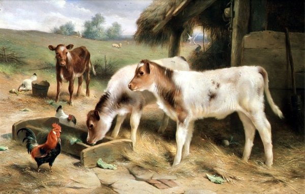 Três Vitelos e Aves de Walter Hunt
