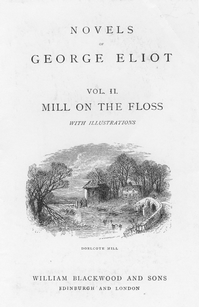 Página de título de The Mill on the Floss de George Eliot, c1880 de Walter James Allen