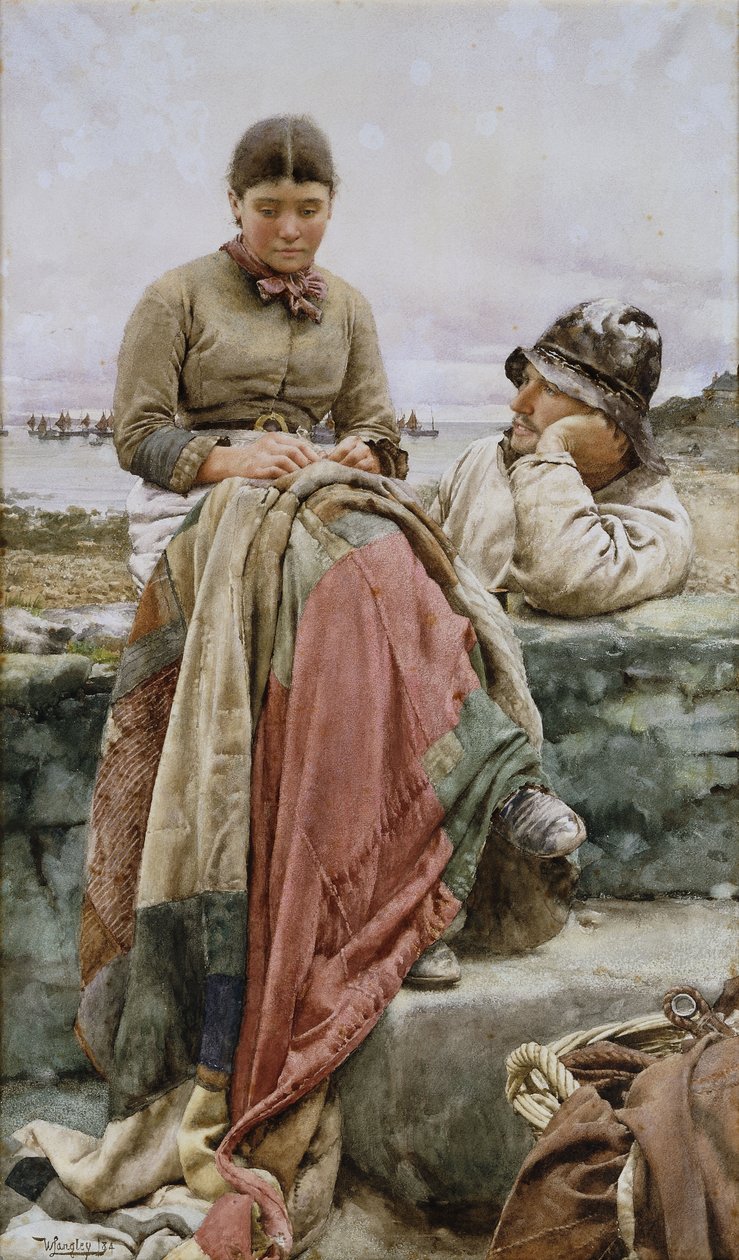 Um amante e sua moça, 1884 de Walter Langley
