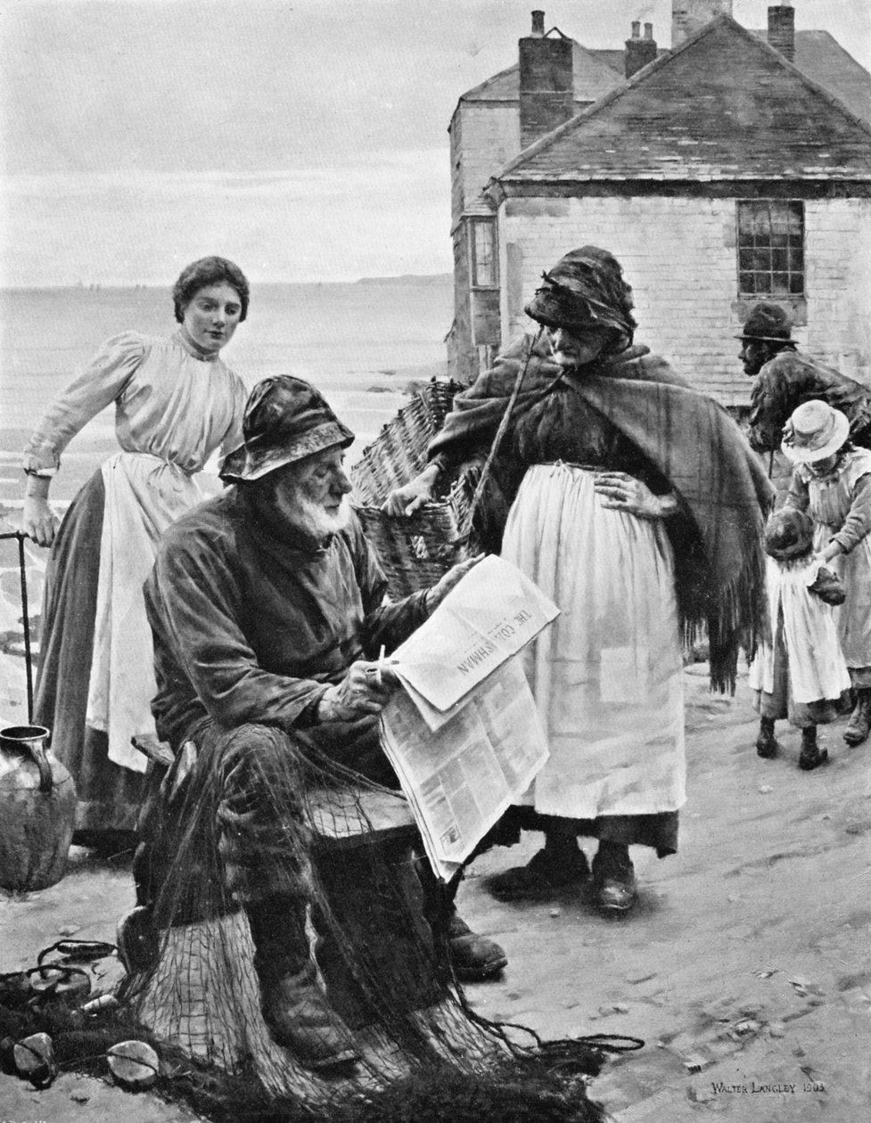 Quando os barcos estão fora, 1903. de Walter Langley
