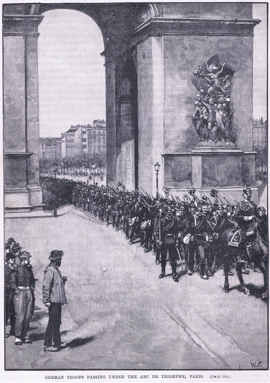 Tropas alemãs passando sob o Arco do Triunfo 1871 AD de Walter Paget