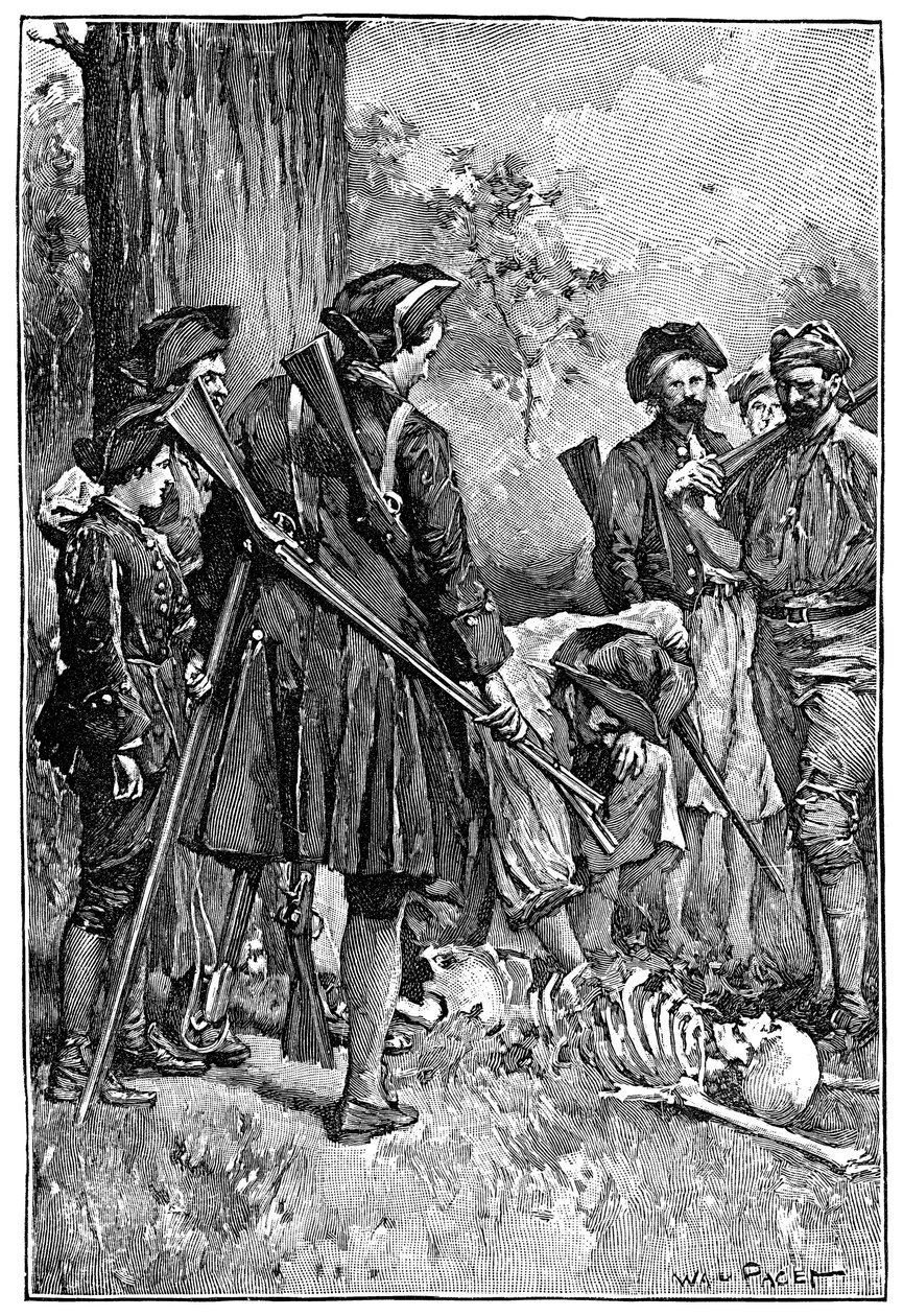Ilustração de Walter Paget (1863-1935) para o romance "A Ilha do Tesouro" de Robert Louis Stevenson (1850-1894) 1900 de Walter Paget