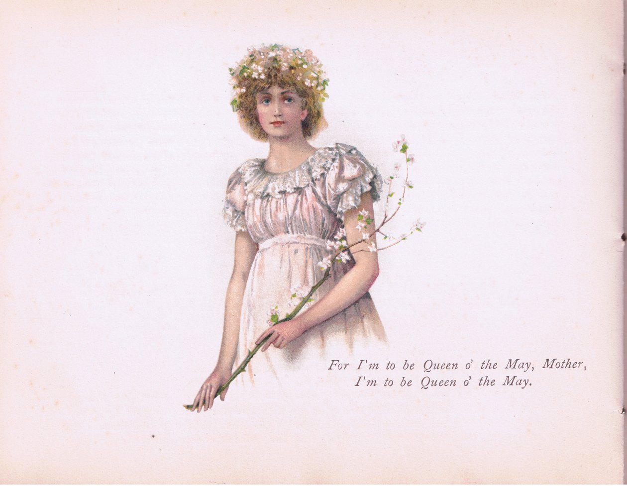 "Sou a Rainha do Maio, Mãe", ilustração da Tennyson Pictures publicada por E P Dutton & Co, c.1900 (cor litho) de Walter Paget