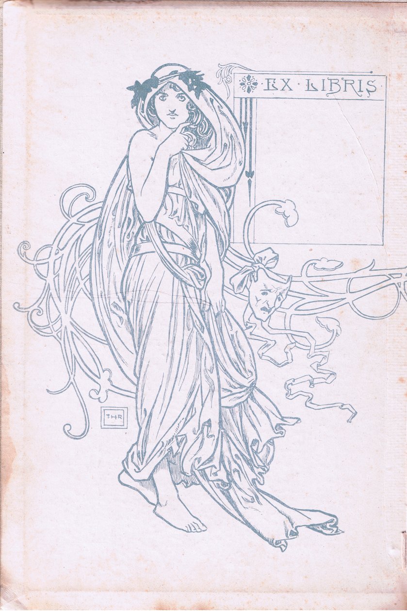 Design da capa interna (verde e branco), de 1900 de Walter Paget
