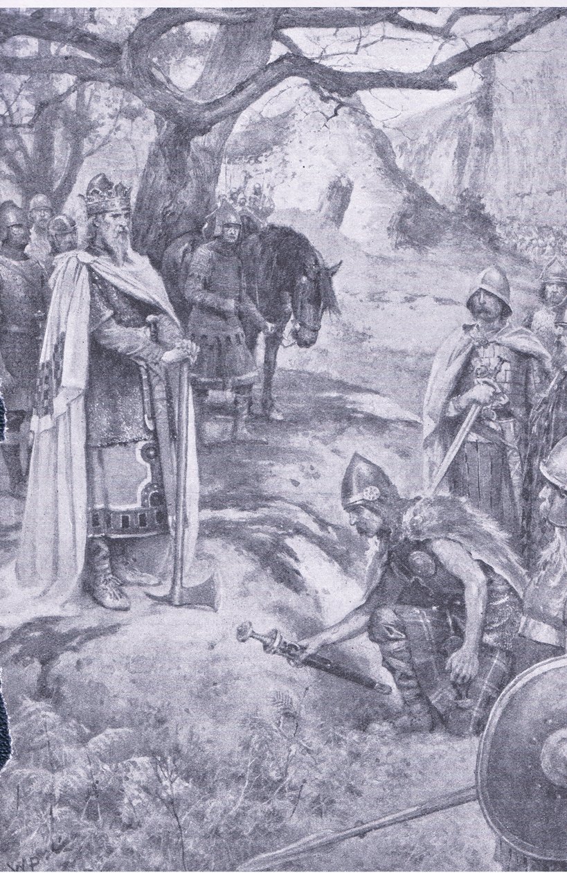 Neste campo nasceu a nação inglesa, ilustração da My Magazine de Walter Paget