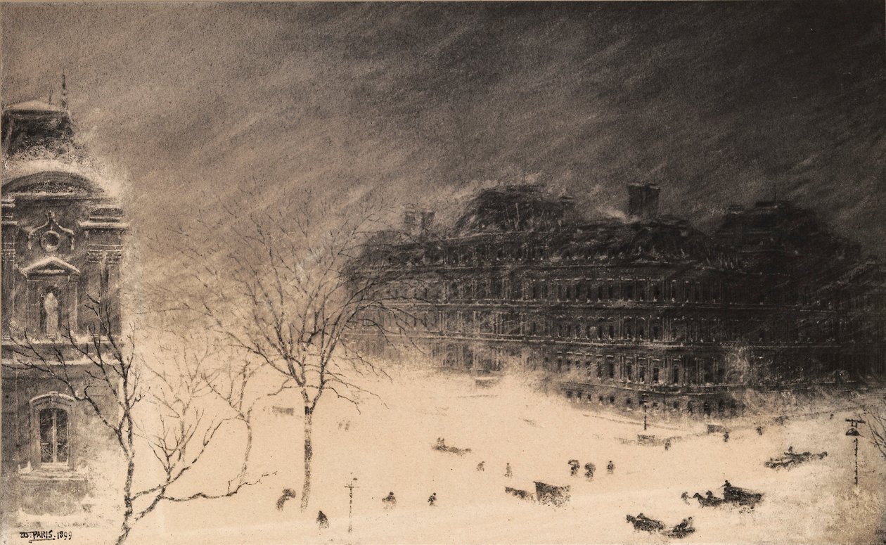 Esquina da 17th Street com a Pennsylvania Avenue, N.W. durante o nevão de 1899 de Walter Paris