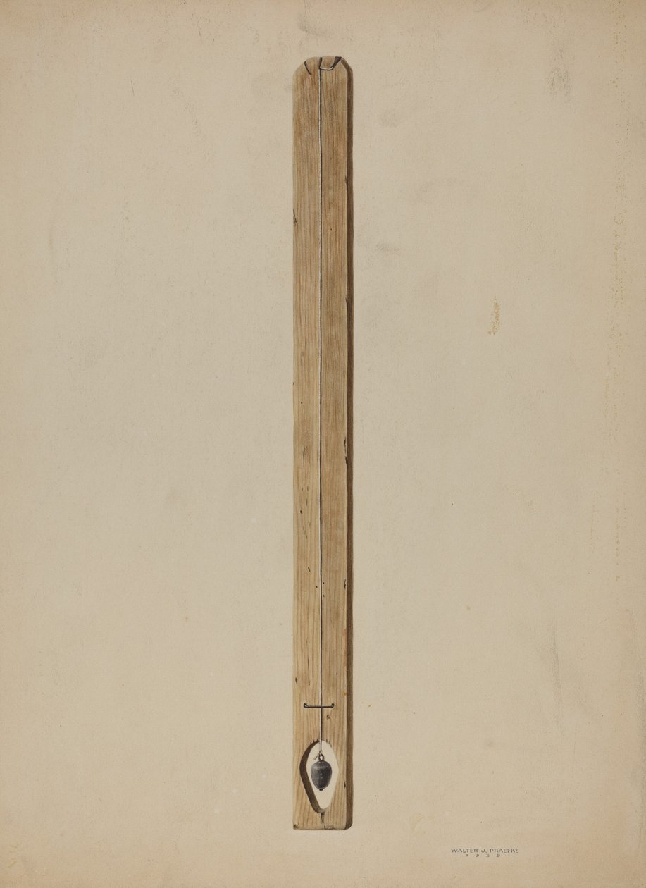 Plumb Line and Board, 1939. de Walter Praefke