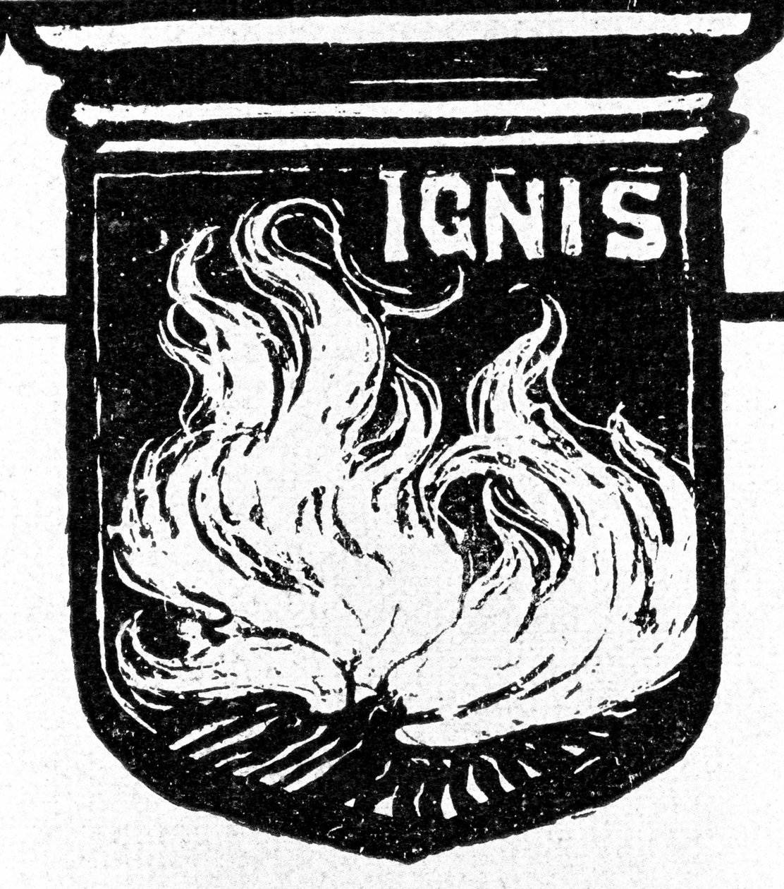 Os Quatro Elementos. O Fogo. Xilogravura de Walther PTTner de Walter Puttner