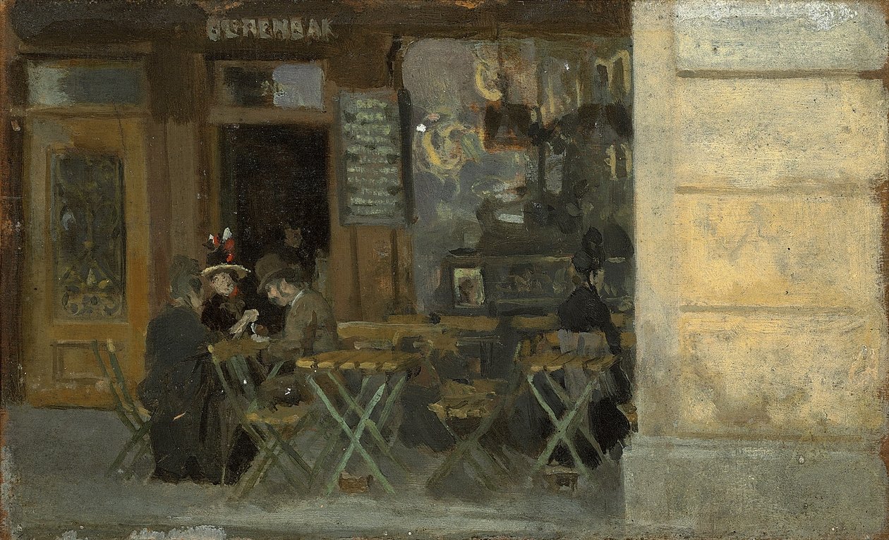 Café em Dieppe, c. 1884-5 de Walter Richard Sickert