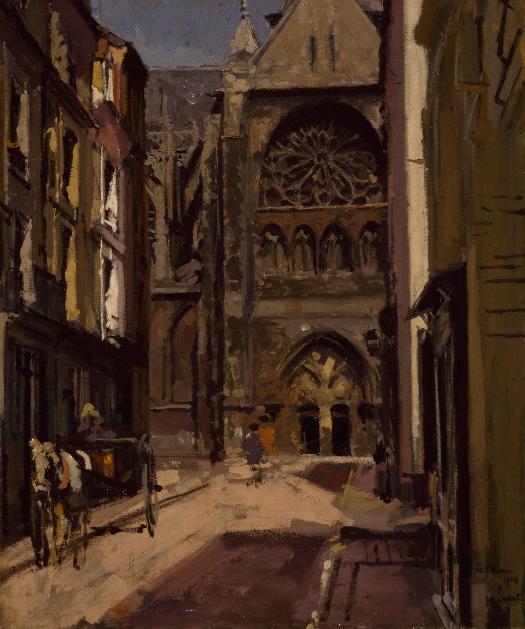 La Rue Pecquet, Dieppe, 1900 de Walter Richard Sickert