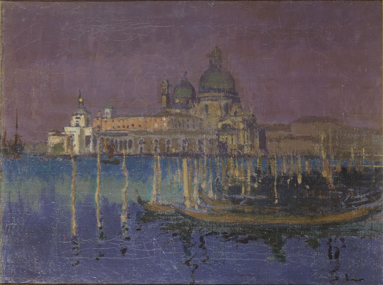 Noturno: Dogana e Santa Maria della Salute, Veneza, 1896 de Walter Richard Sickert