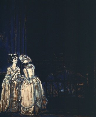 Peggy Ashcroft e Valerie Tudor em "She Stoops to Conquer de Walter Richard Sickert