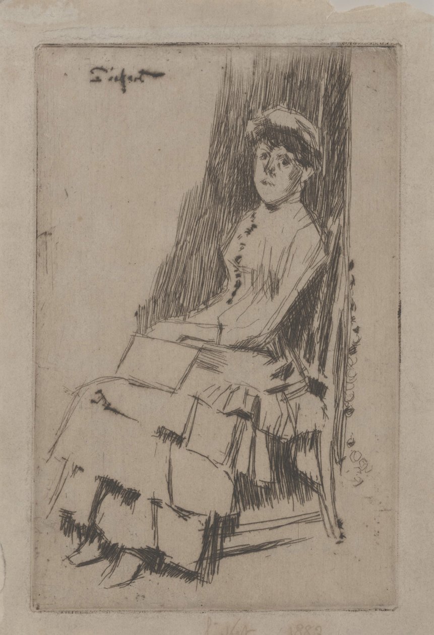 Retrato de Agnes Oldfield, c.1887 (gravura) de Walter Richard Sickert