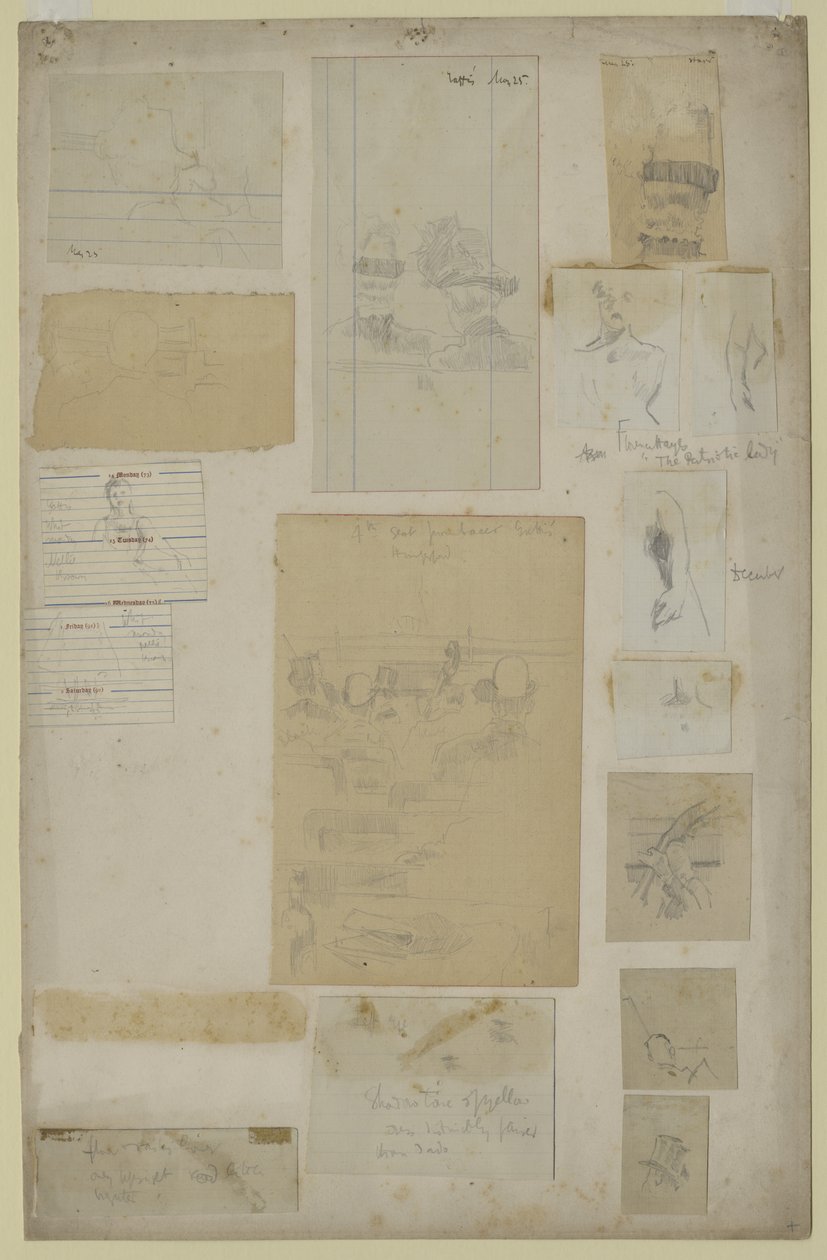 Vários Estudos (lápis sobre papel) de Walter Richard Sickert