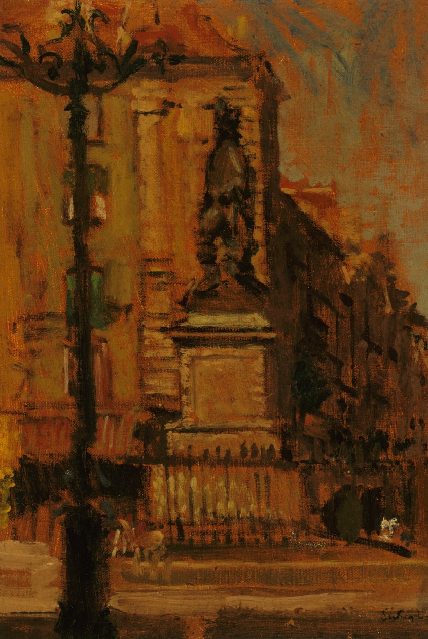Estátua de Duquesne, Dieppe (óleo) de Walter Richard Sickert