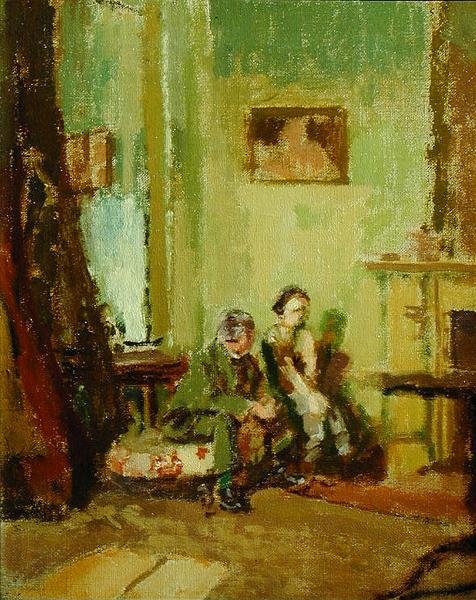 Telling the Tale, c.1914 (óleo sobre tela) de Walter Richard Sickert