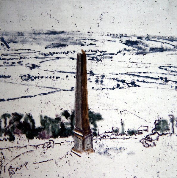 O Obelisco em Arques, Eaulne Valley, Dieppe, c.1913-14 (óleo sobre tela) de Walter Richard Sickert