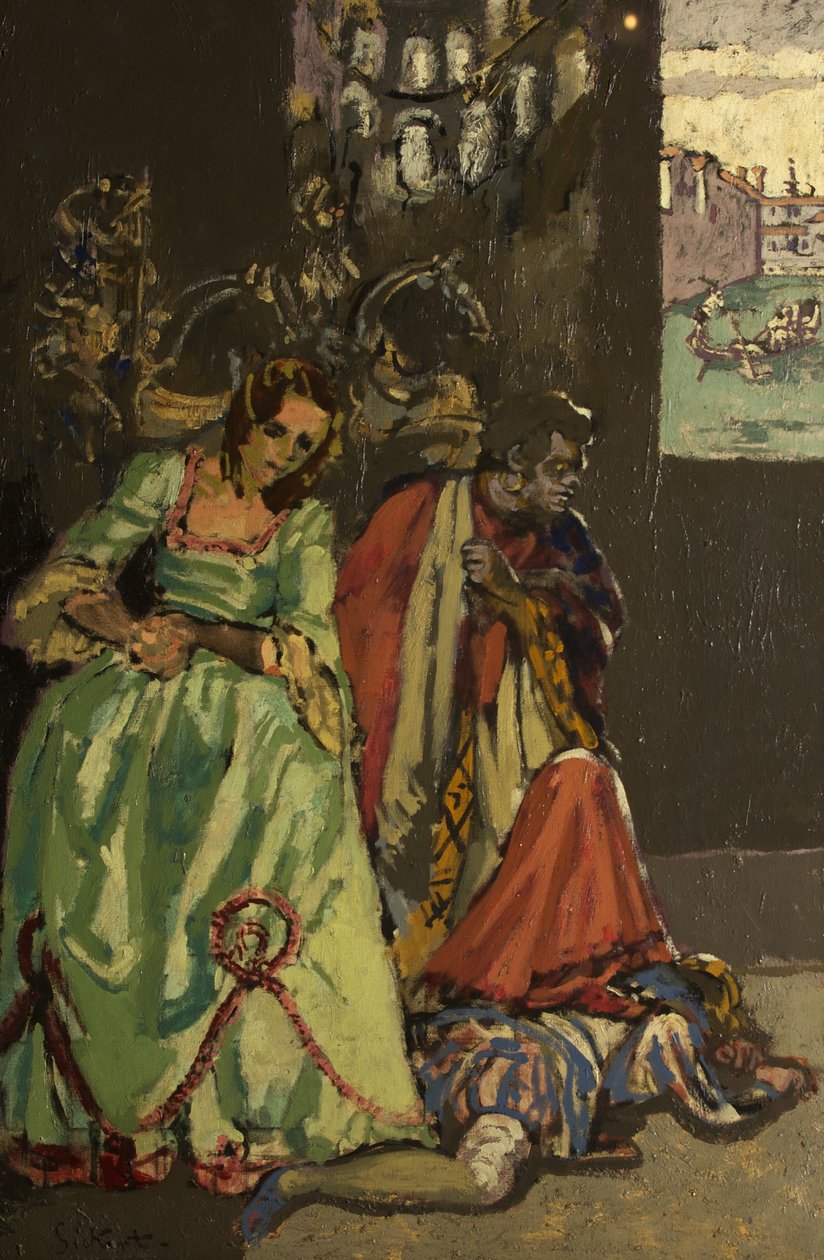 Variação sobre &39;Othello&39;, c.1933-34 (óleo sobre tela) de Walter Richard Sickert