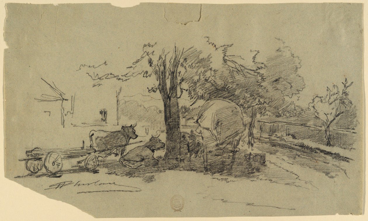 Uma praça da vila de Walter Shirlaw
